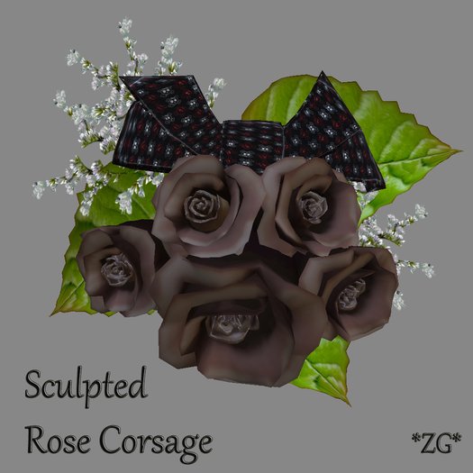 *ZG* Black Rose Corsage 