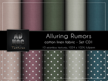 AD HOC - ALLURING RUMORS - Set C01 - Stoff Leinen Baumwolle (einfarbig & Punkte)