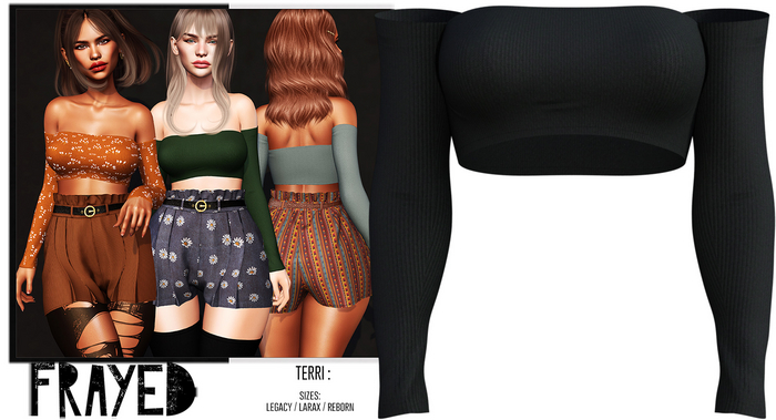 Frayed - Terri Top - Charcoal