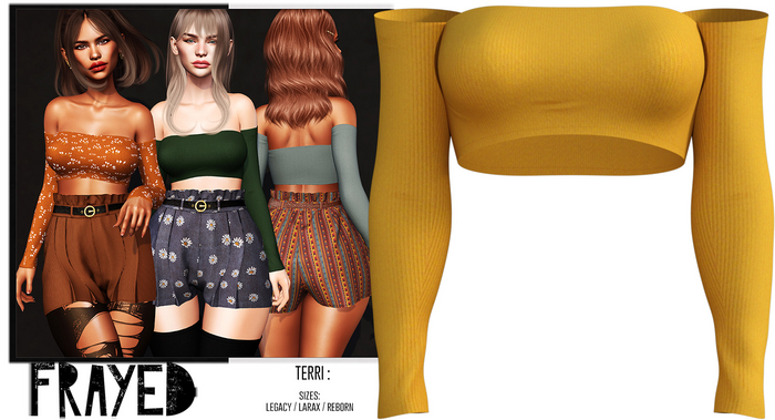 Frayed - Terri Top - Mustard