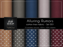 AD HOC - ALLURING RUMORS - Set D01 - Stoff Leinen Baumwolle (einfarbig & Punkte)