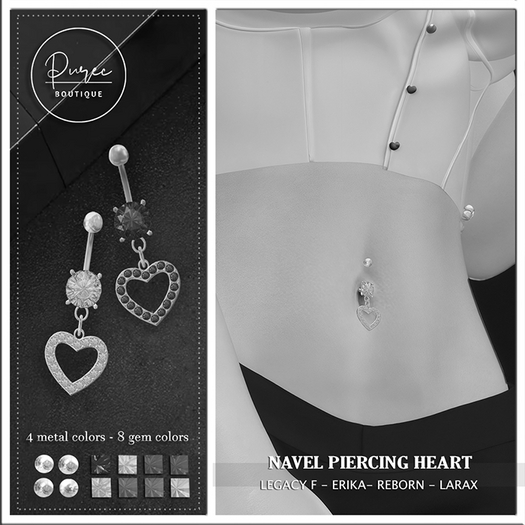 [PUREC] Navel Piercing Heart DEMO