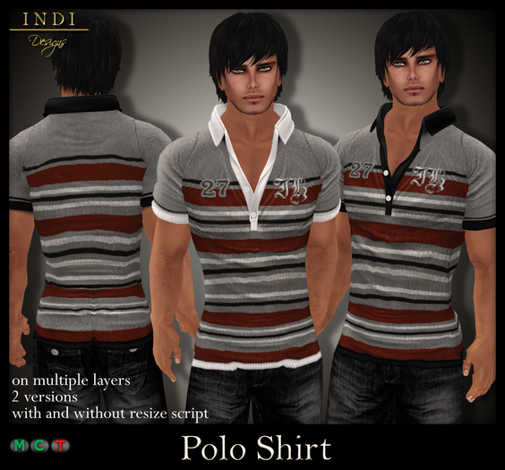INDI Designs - Polo Shirt V2 grey/red