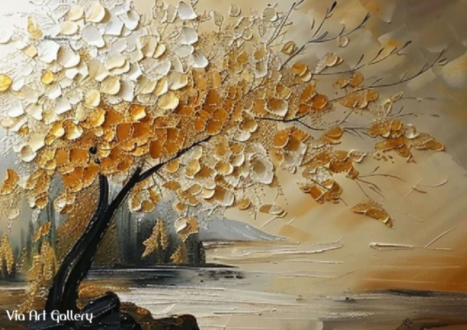 Golden Tree Wall Art