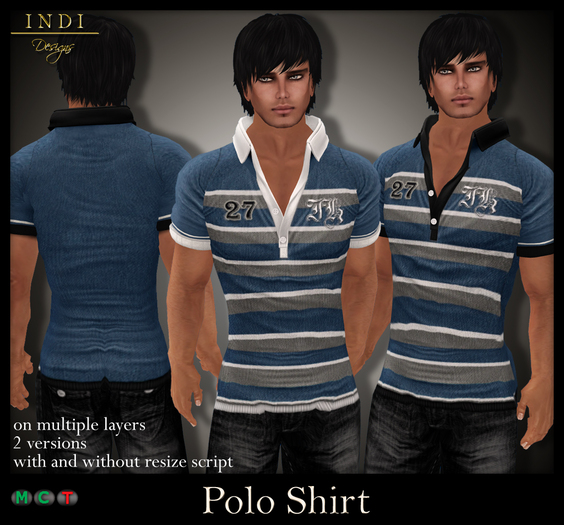 INDI Designs - Polo Shirt V5 blue