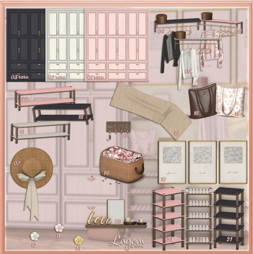 02 & 18 -. Lagom - Spring hallway [ Shelf & closet White ] RARE