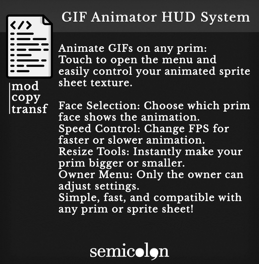 Semicolon; GIF Animator