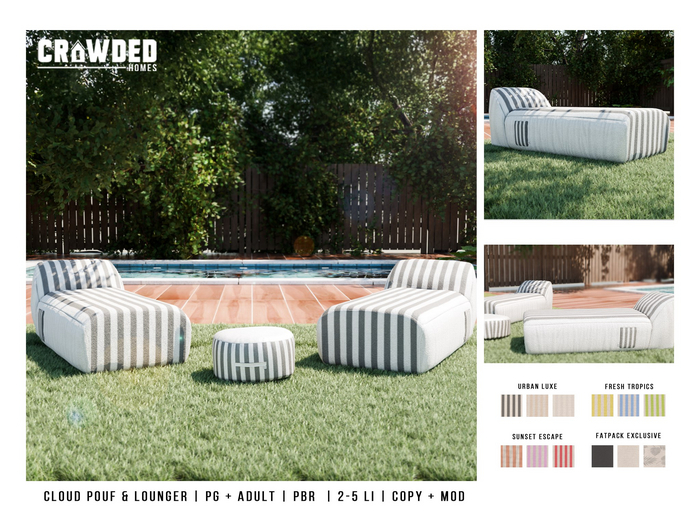 Crowded Homes ~ Cloud Lounger & Pouf - MEGAPACK - PG