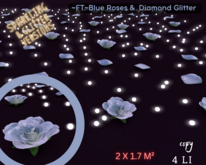 ~FT~ Blue Roses & diamonds glitter 2X1.7 