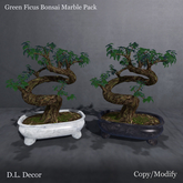 ! D.L. Decor Green Ficus Bonsai Marble Pack Mesh