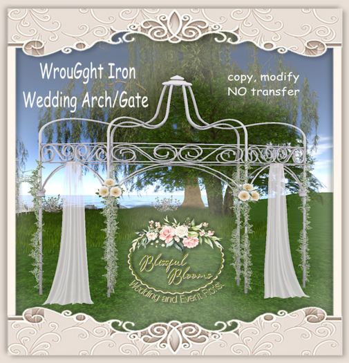 BB..Wrought Iron Wedding Arch Gate Set *