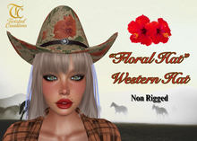 TC - Floral Straw Cowgirl Hat