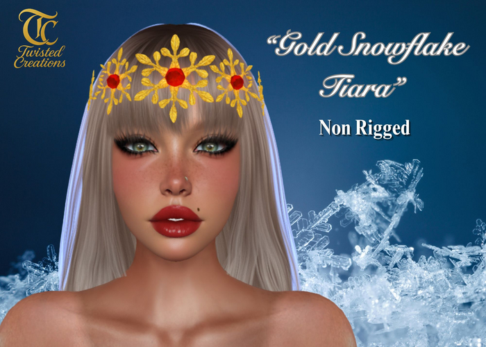TC - Golden Snowflakes Ruby Tiara