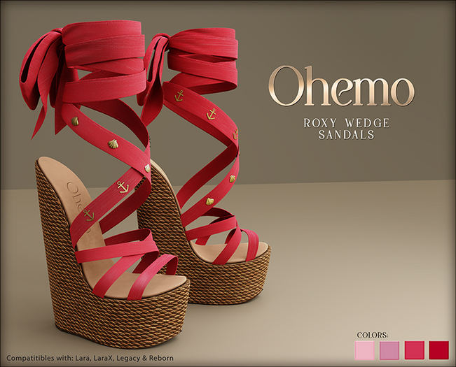 Ohemo - Roxy wedge sandals - reds (Add me)
