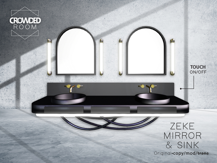 Crowded Room - Zeke Mirrors & Sink 