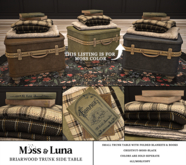 Moss & Luna- Briarwood Trunk Side Table Moss (add)