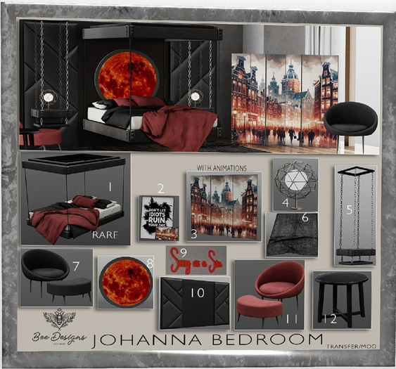 01 Bee Designs Johanna Bedroom RARE