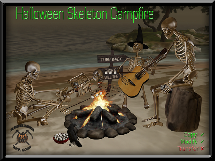 HALLOWEEN SKELETON CAMPFIRE
