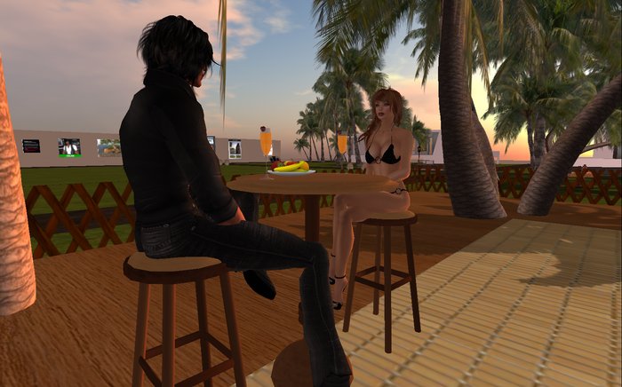 Patio Bar Set Complete  with Poses  3 Prims Sculpted