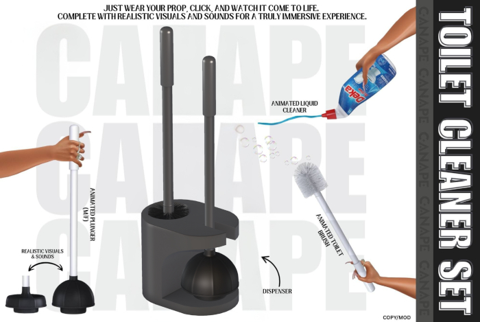 [Canape] Toilet Cleaner Set - GRAY