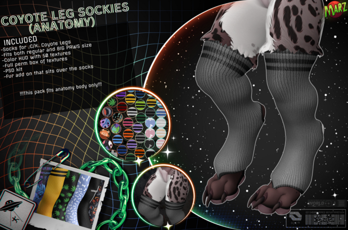 MARZ, Coyote Leg SOCKIES (ANATOMY)