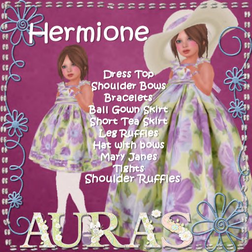 *Aura's* Hermione in Purple/Yellow for Little Girls, Kids and Tiny Tot
