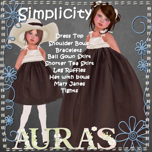 *Auras* Simplicity in Coffee Bean for Little Girls, Kids and Tiny Tot