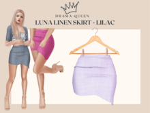 DRAMA QUEEN Luna Linen Skirt - Lilac (ADD)