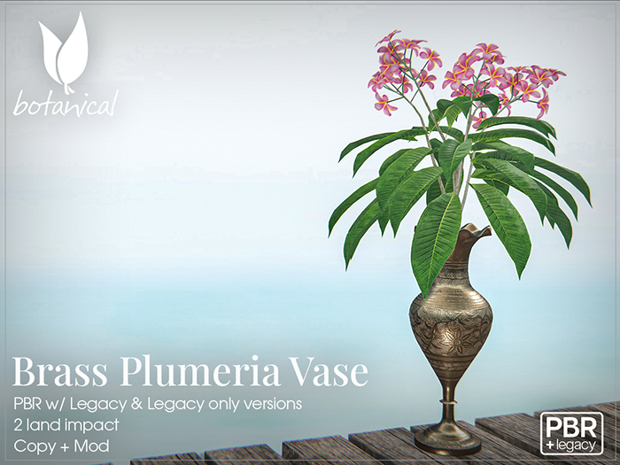 Brass Plumeria Vase