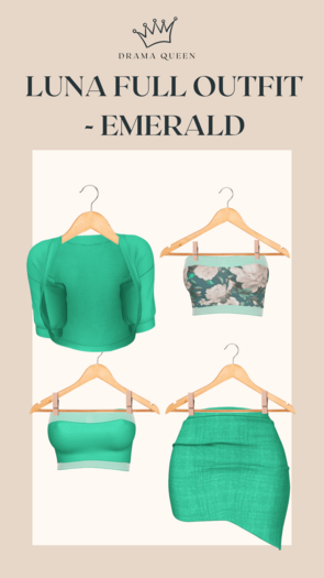 DRAMA QUEEN Luna Full Outfit - Emerald (ADD)