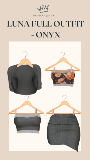 DRAMA QUEEN Luna Full Outfit - Onyx (ADD)