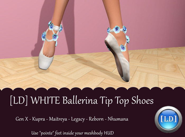 [LD] WHITE Ballerina Tip Toe Shoes