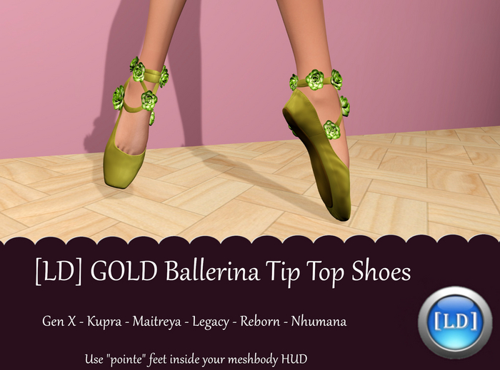[LD] GOLD Ballerina Tip Toe Shoes