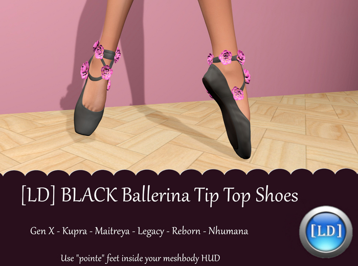 [LD] BLACK Ballerina Tip Toe Shoes