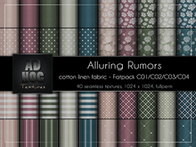 AD HOC - ALLURING RUMORS - Fatpack C01-C02-C03-C04 - Cotton Linen Fabric (solids, dots, stripes, flowers, hearts)
