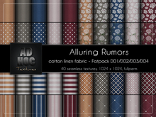 AD HOC - ALLURING RUMORS - Fatpack D01-D02-D03-D04 - Cotton Linen Fabric (solids, dots, stripes, flowers, hearts)