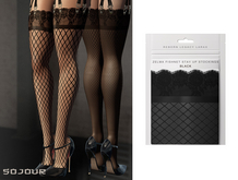 SOJOUR - Fishnet stay up stockings - black
