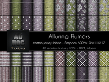 AD HOC - ALLURING RUMORS - Fatpack A09-A10-A11-A12 - Cotton Jersey Fabric (solids, dots, stripes, flowers, hearts)