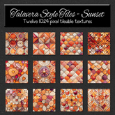 *Wallflowers* Talavera Style Tiles - Sunset