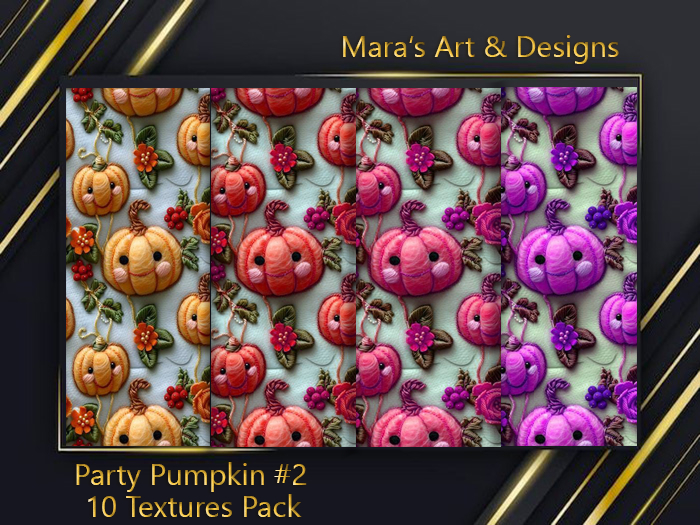 Party Pumpkin #2-Seamless Textures-FULL PERM