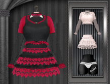 [FAME]  Set  - Malvina / Black - Red