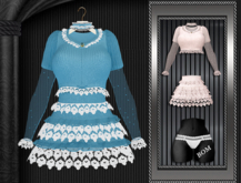 [FAME]  Set  - Malvina / Turquoise - White