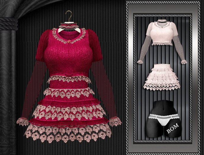 [FAME]  Set  - Malvina / Red - Cocoa