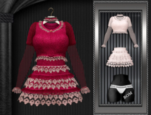 [FAME]  Set  - Malvina / Red - Cocoa