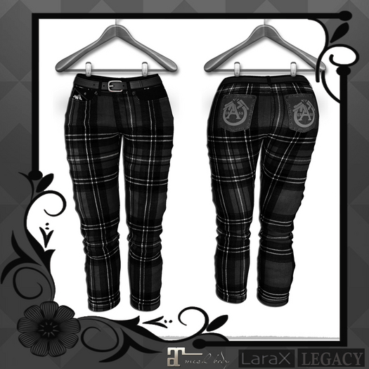 V2V CROPPED BF black TARTAN CRASS PANTS( ADD ME)