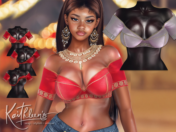 Kaithleen's Sari Not Sorry Crop Top - Poudre