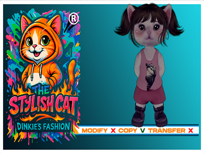 TANK & SHORTS PINK CAT