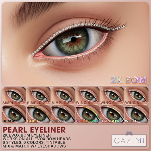:CAZIMI: Pearl Eyeliners 2K