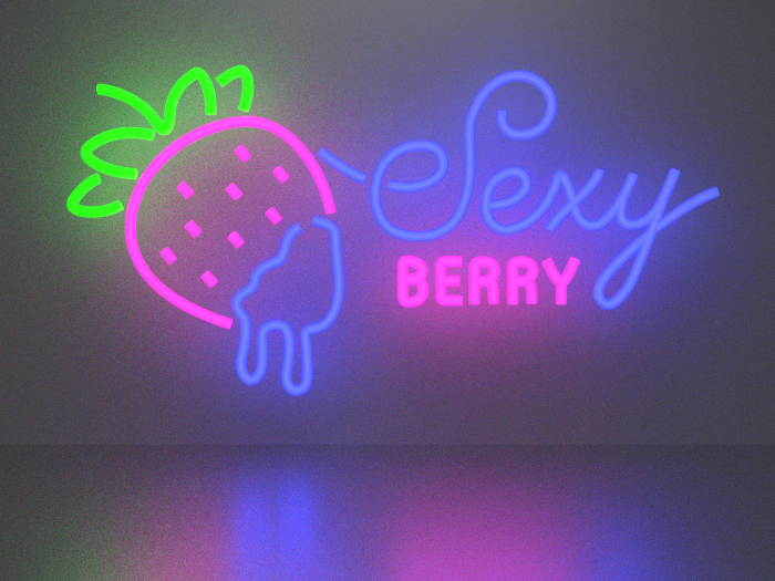 Sexy berry neon sign Full Permission