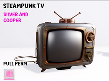 Steampunk TV Retro Vintage Television Full Perm (Silver & Copper Decor)